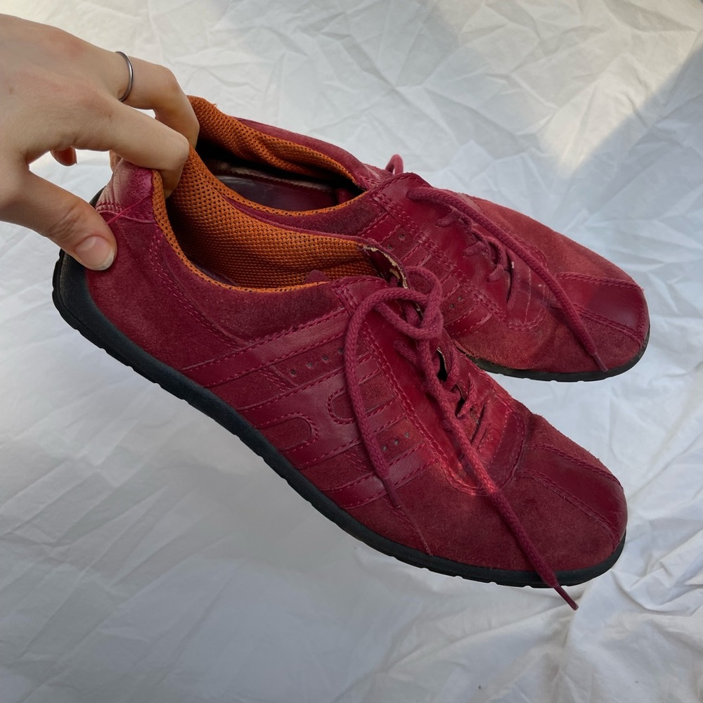 Red Suede leather Sneakers size 40 men 7 women 9